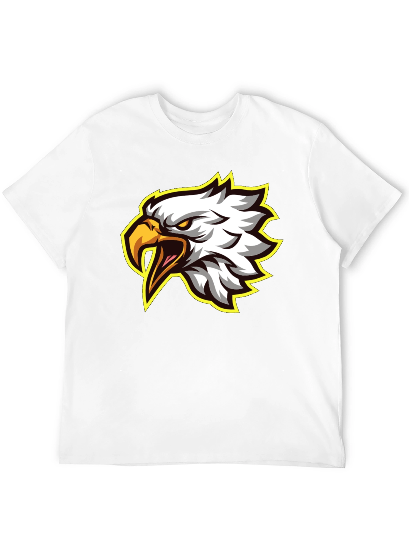 Black Eagle Graphic Tee - Fierce Bird Design Black T-Shirt view 12
