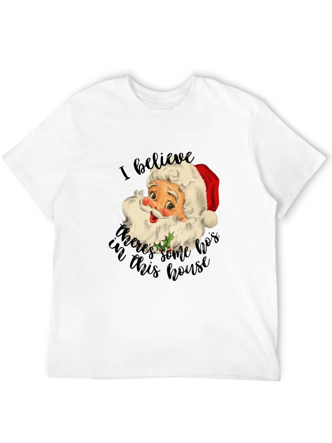 Black Funny Santa HOs Christmas T-Shirt view 12