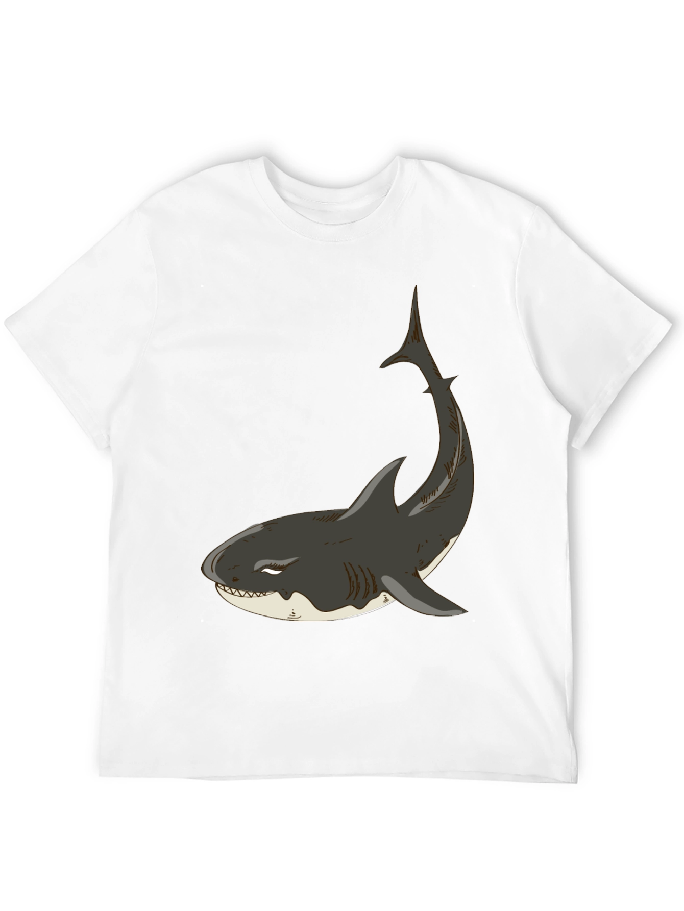 Black Cool Shark Graphic Black T-Shirt view 12