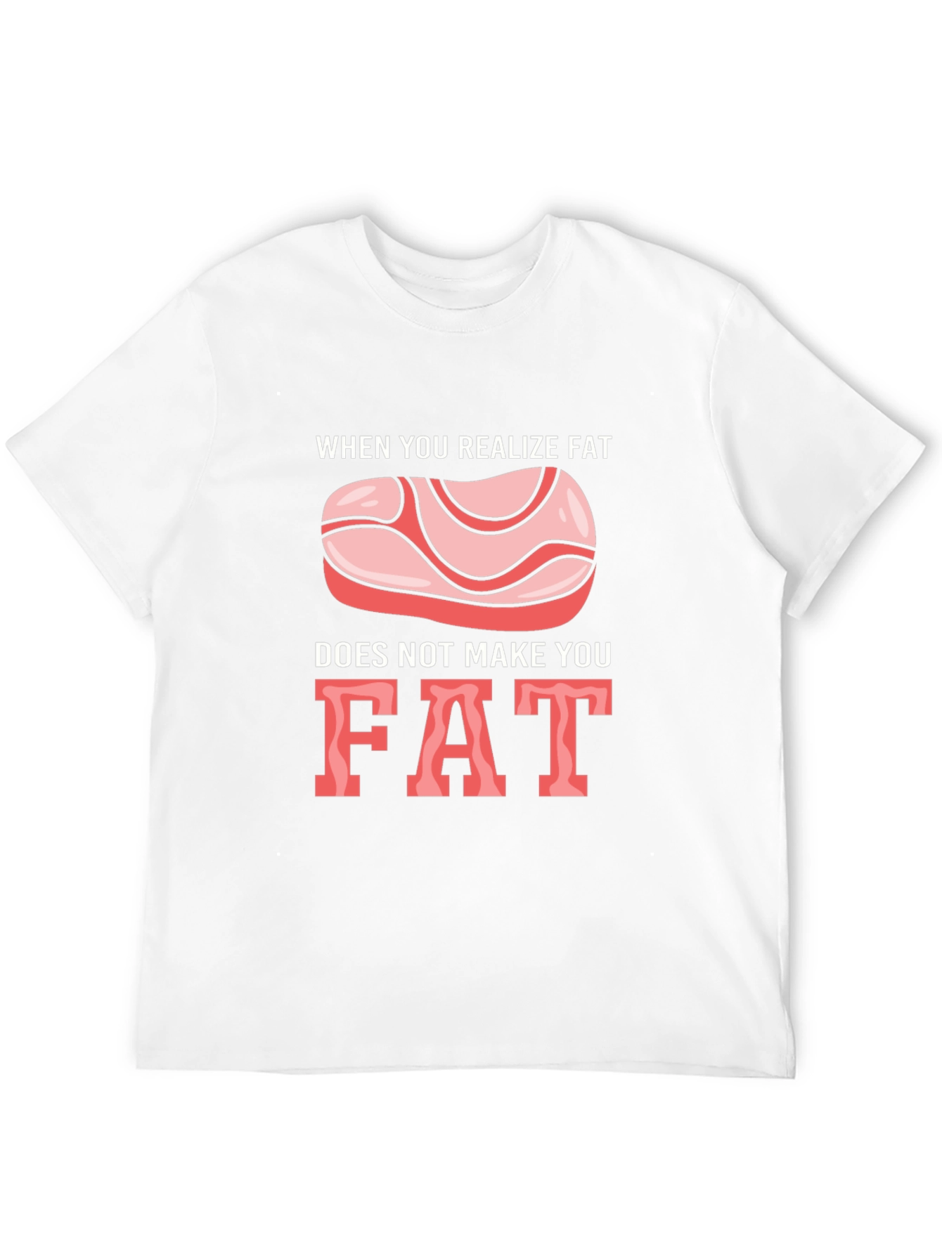 Black Funny 'Fat' T-Shirt - Dietary Humor Tee view 12