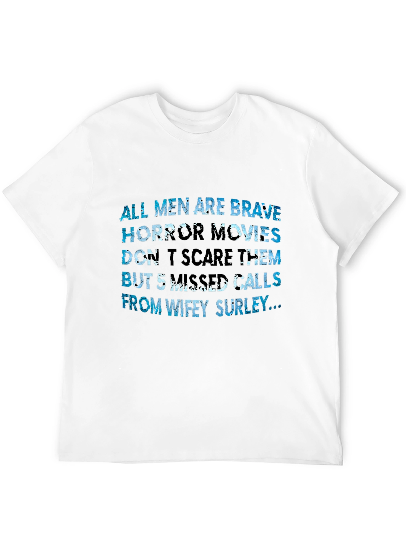 Black Men's Funny Graphic T-Shirt: Brave Men & Wifey Surley view 12