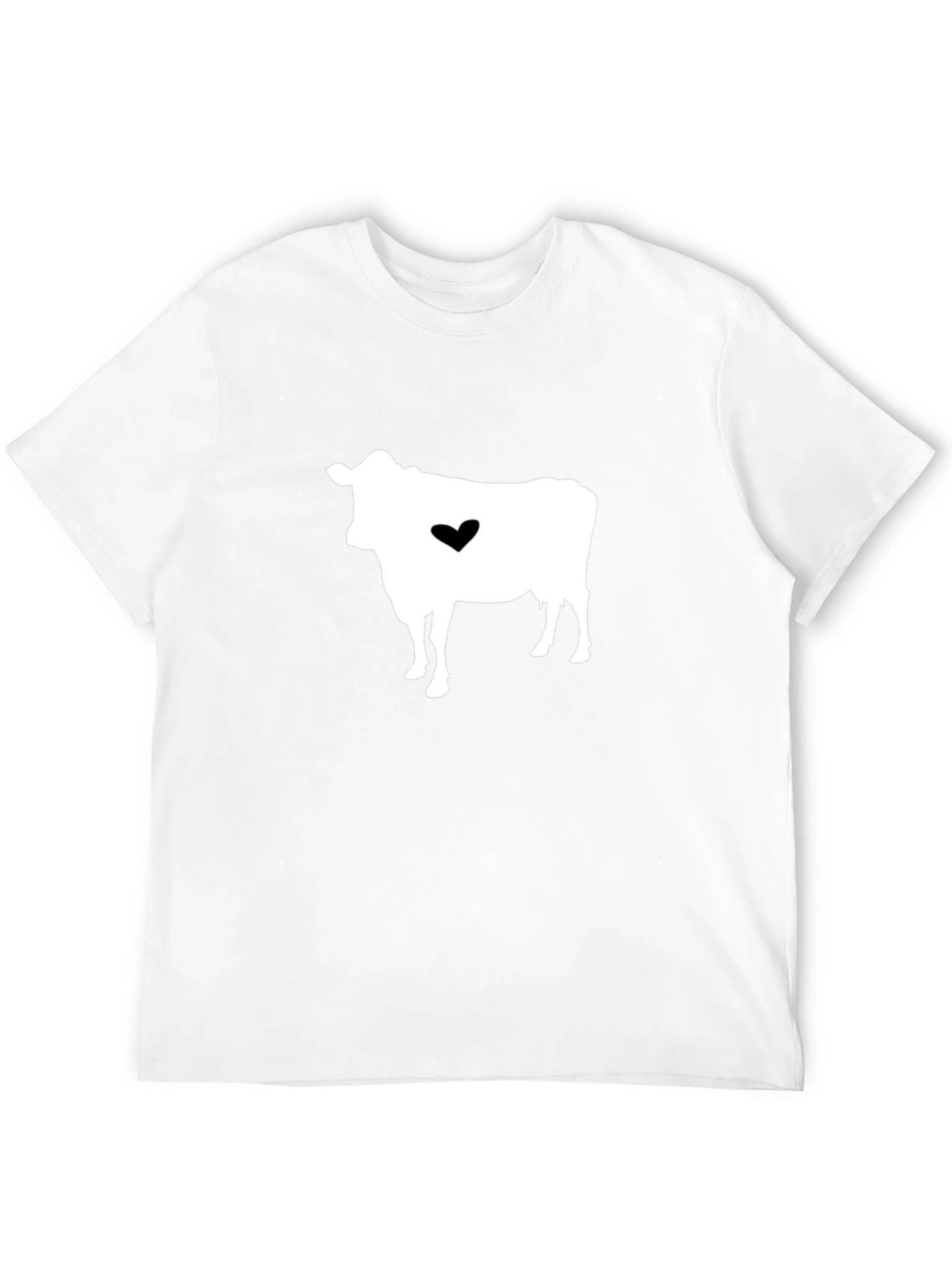 Black Cow Heart Graphic T-Shirt - Black Casual Tee view 12