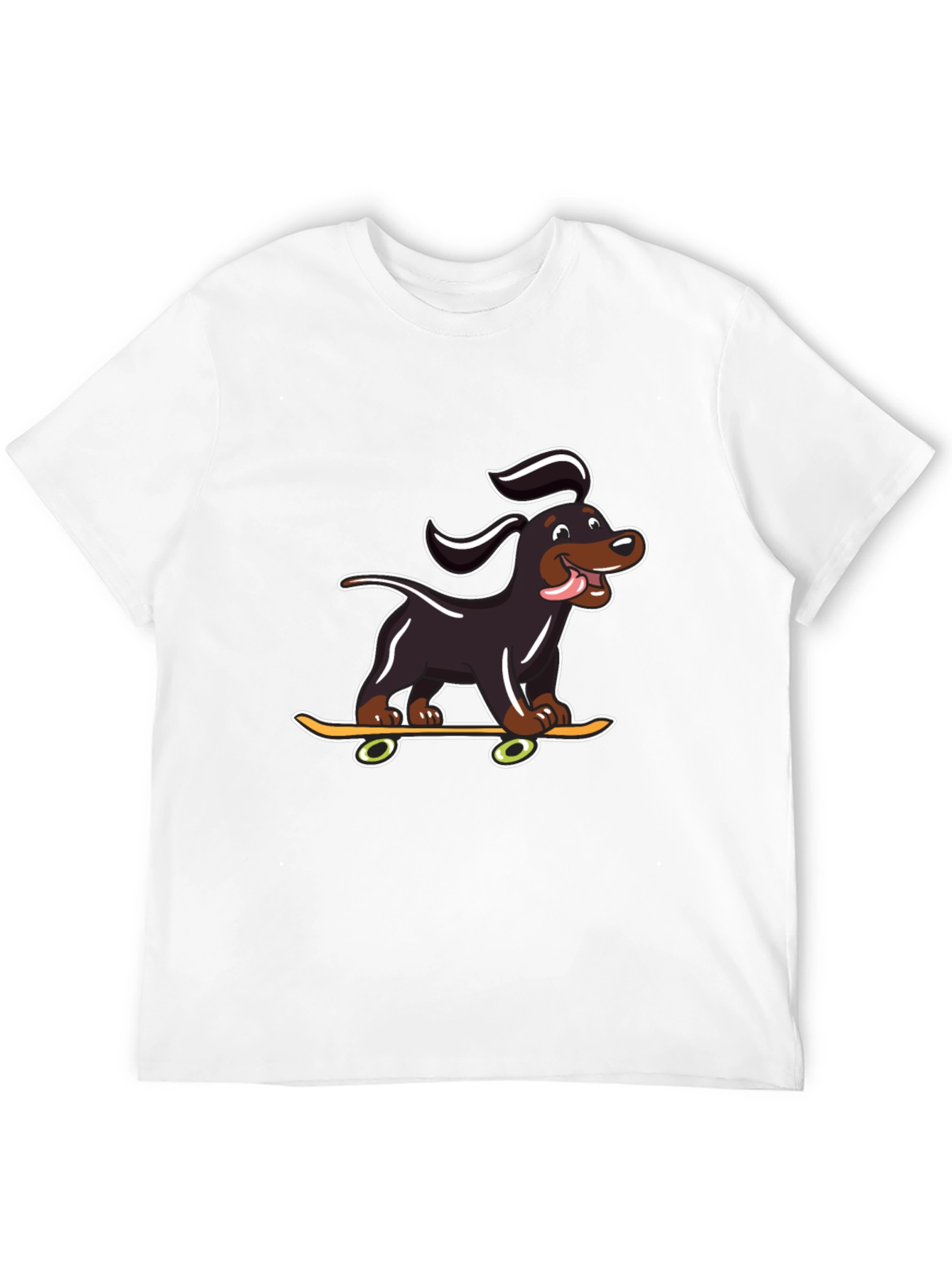 Black Skateboarding Dog Graphic T-Shirt view 12