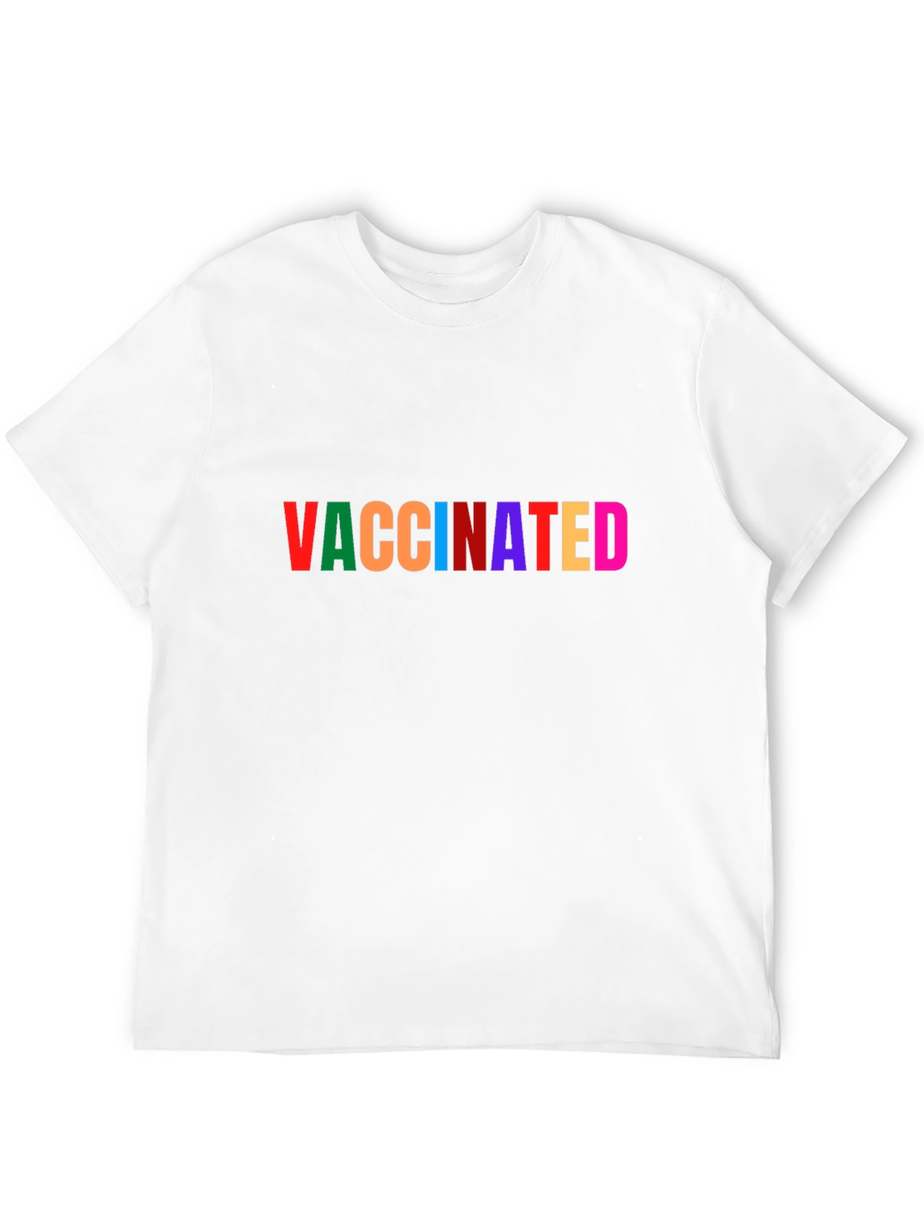 Black Vaccinated Rainbow Text Black T-Shirt view 12