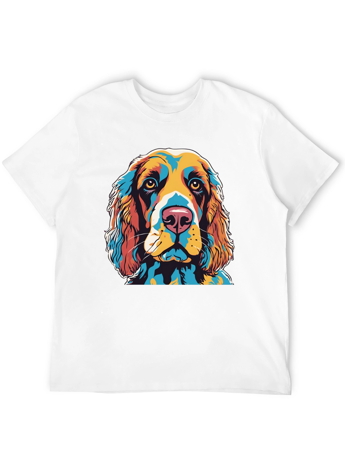 Black Colorful Dog Portrait Graphic T-Shirt view 12