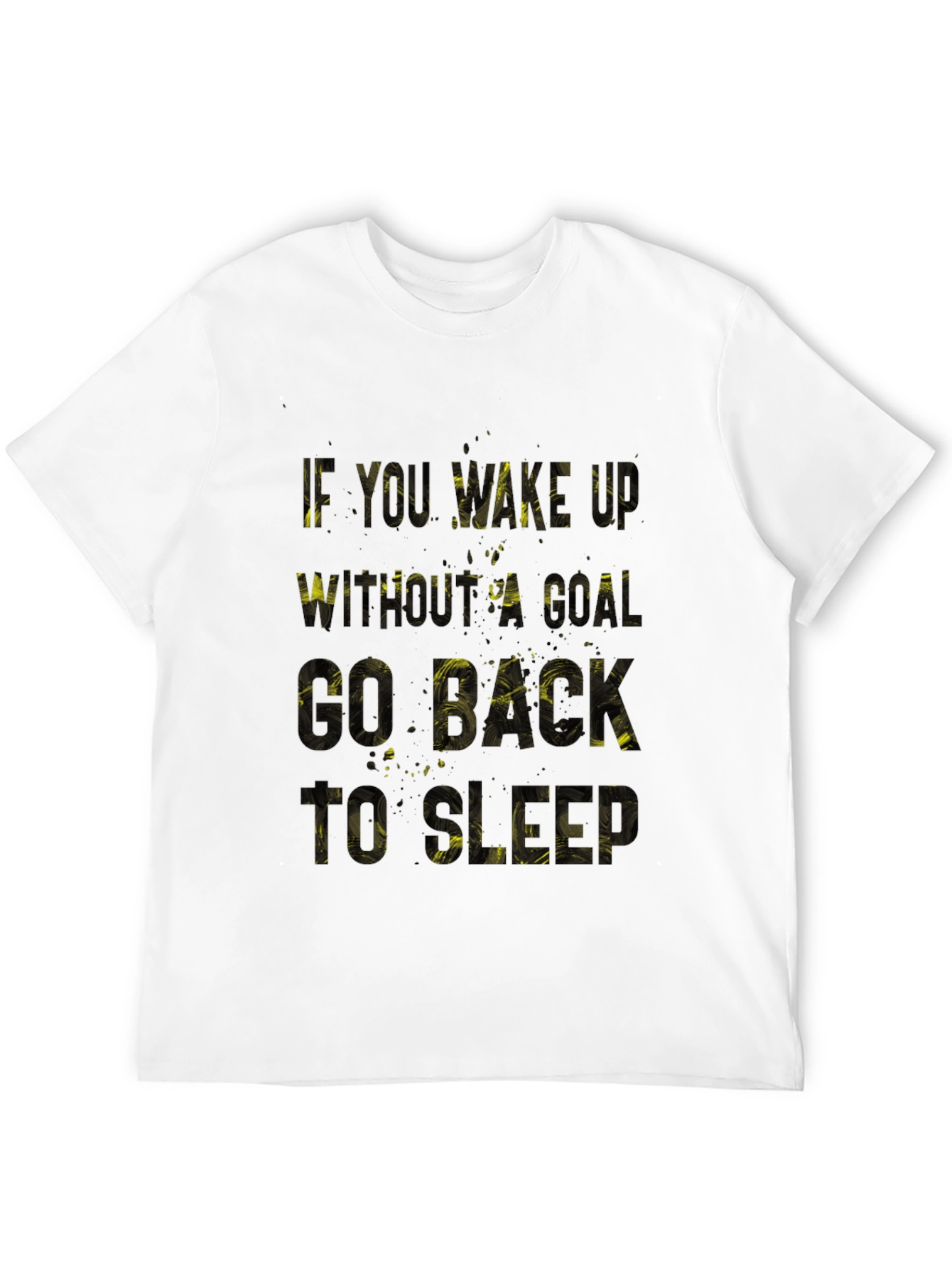 Black Motivational T-Shirt - Go Back to Sleep - Mens Black Tee view 12