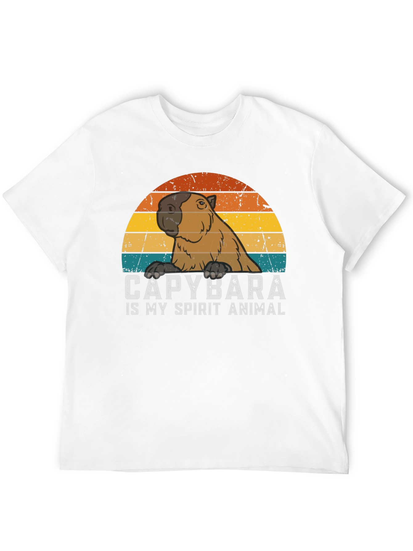Black Capybara Spirit Animal Graphic Tee - Cool Retro Design view 12