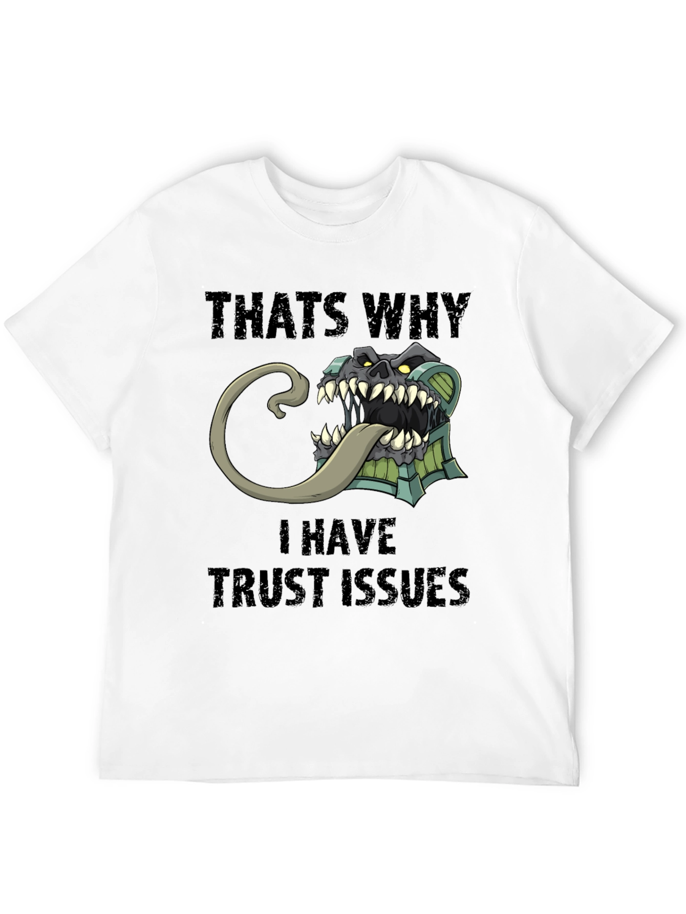 Black Trust Issues T-Shirt Funny Mimic Monster Tee view 12