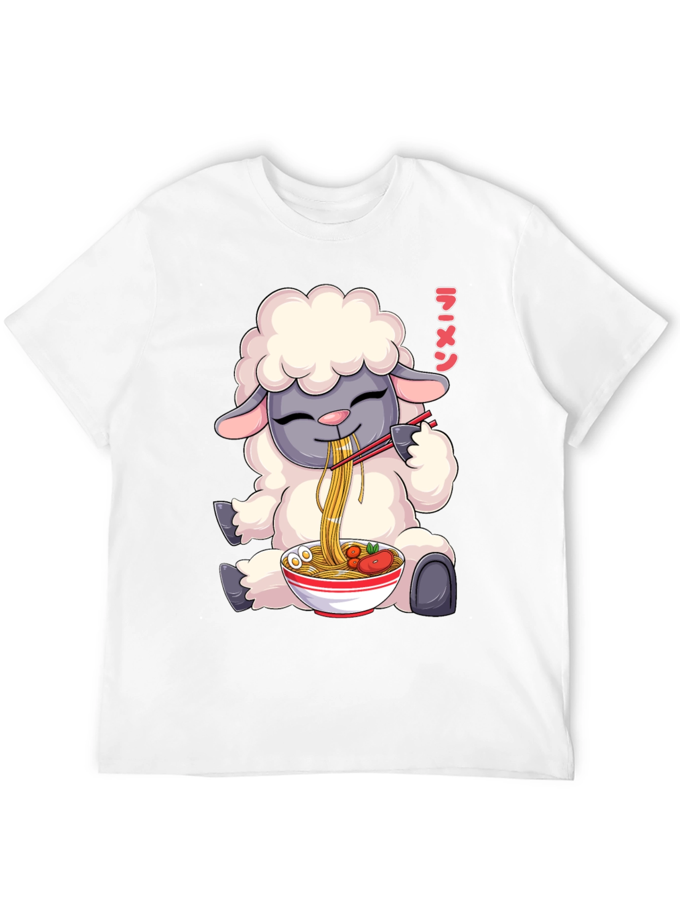 Black Ramen Loving Sheep T-Shirt view 12