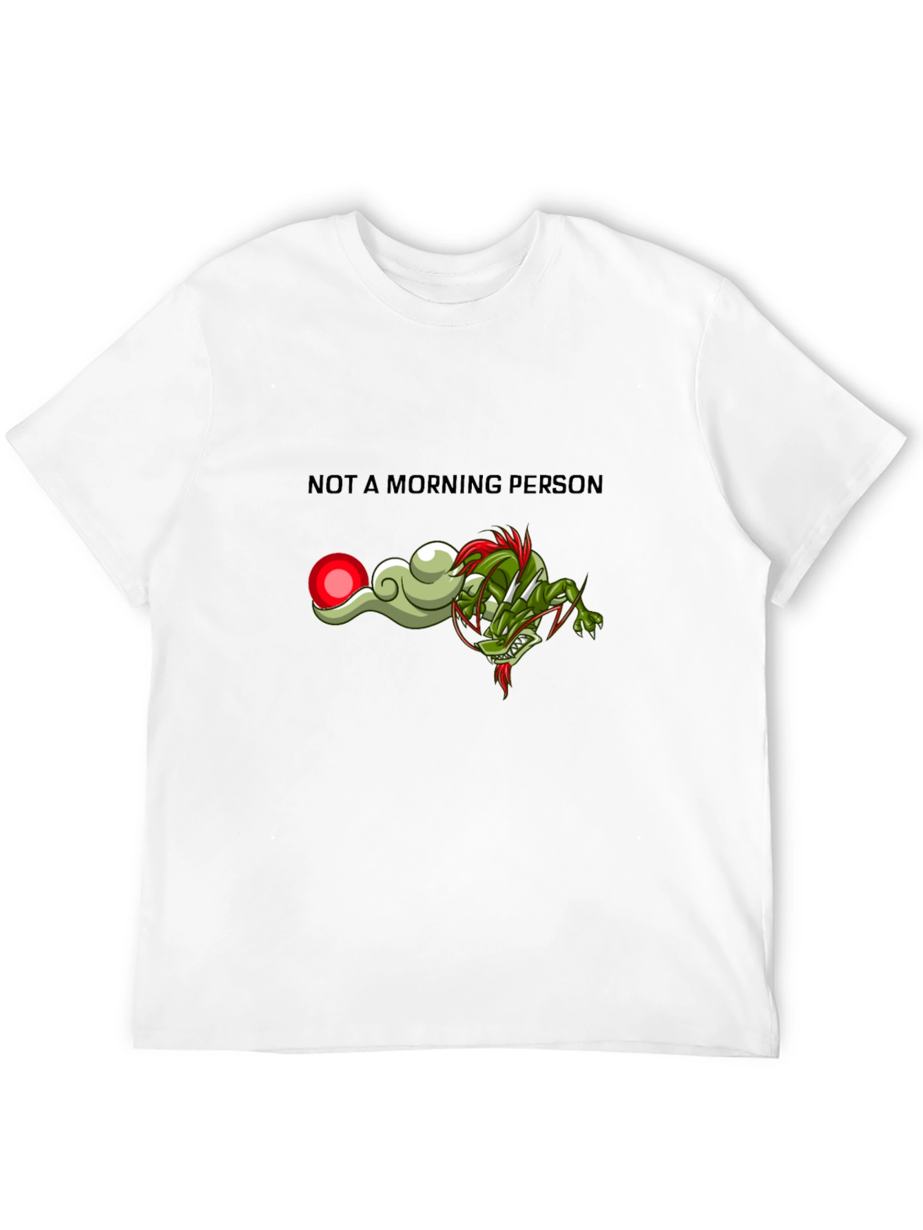 Black Not a Morning Person Dragon Graphic Tee view 12