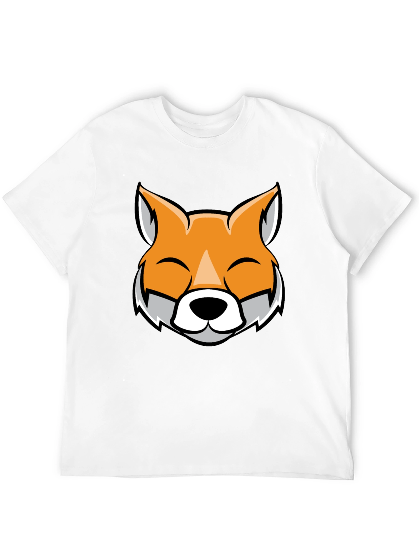 Black Fox Face Graphic Black T-Shirt view 12