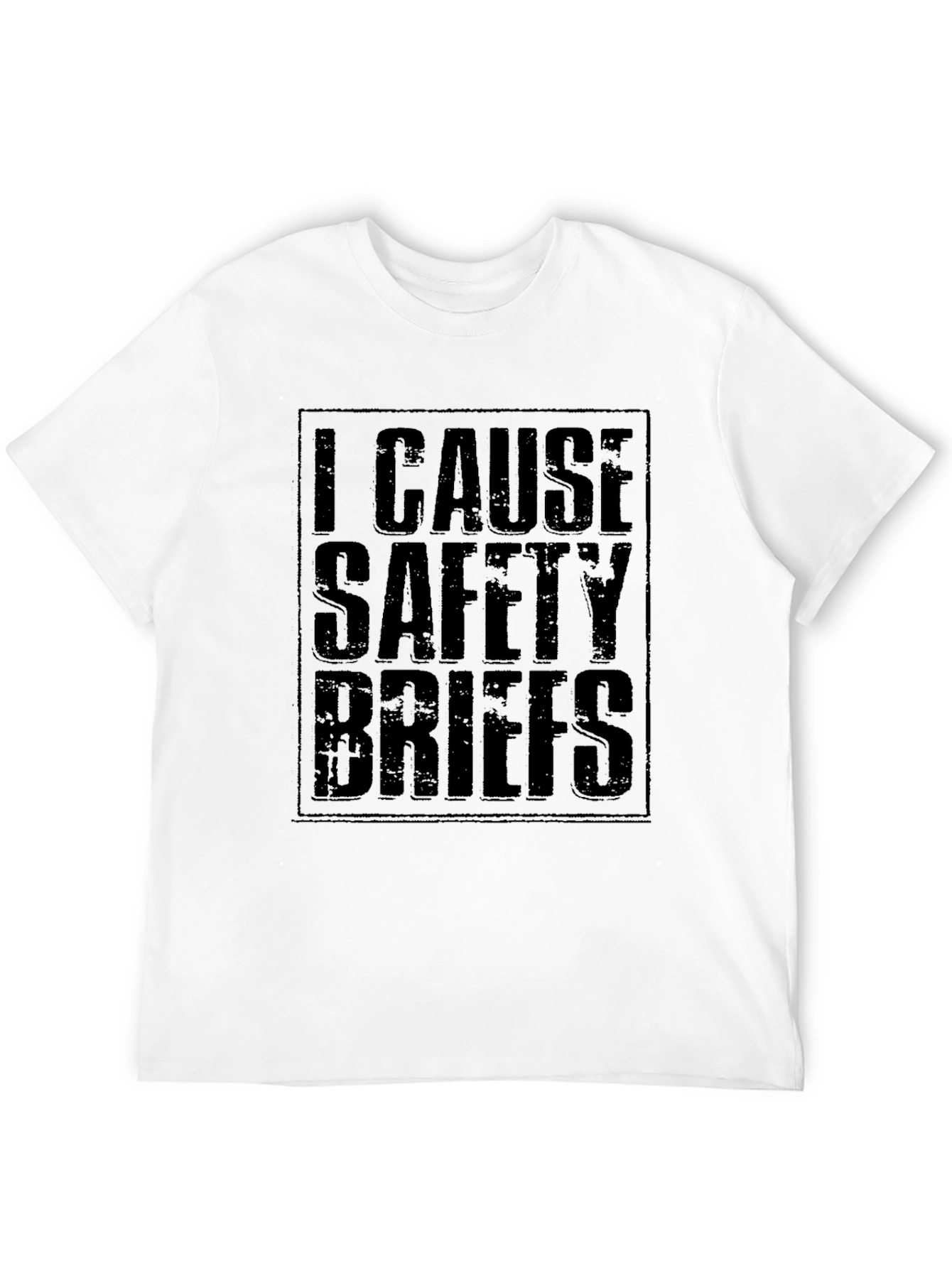 Black I Cause Safety Briefs Graphic Tee - Funny Work Shirt view 12