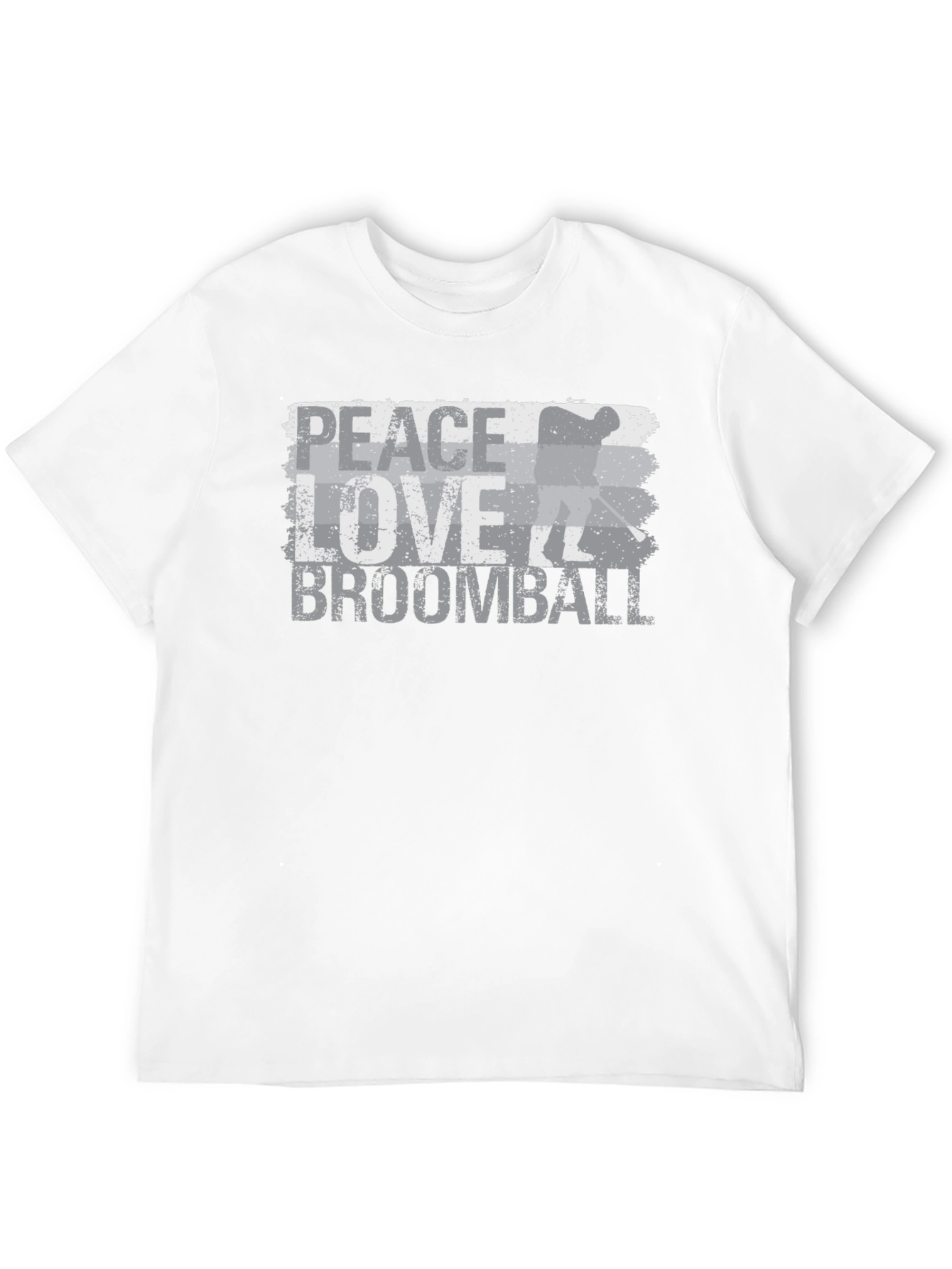Black Peace Love Broomball T-Shirt - Distressed Graphic Tee view 12