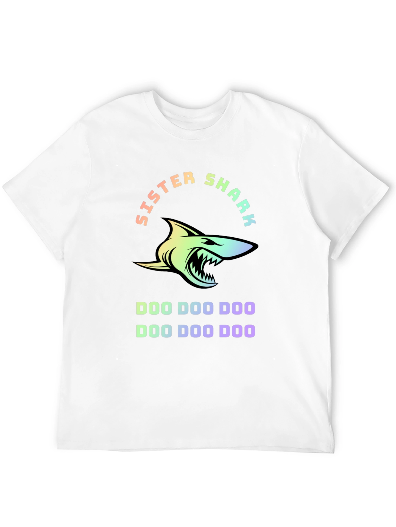 Black Sister Shark Doo Doo Doo T-Shirt - Fun Family Apparel view 12