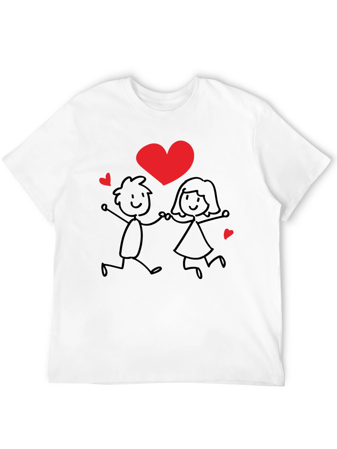 Black Love Couple Graphic Tee - Unisex Black T-Shirt view 12