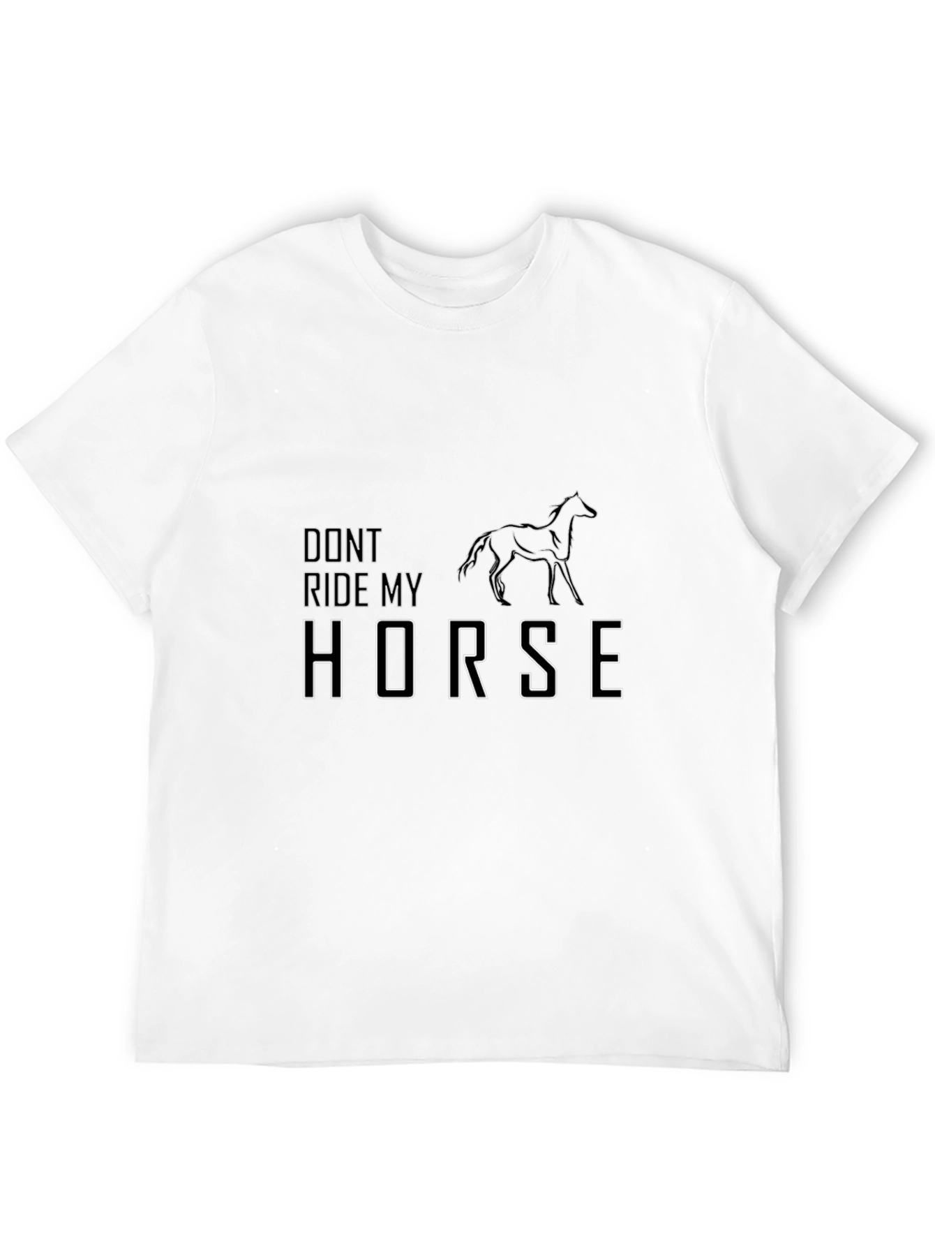 Black Don't Ride My Horse Graphic Tee - Black Cotton T-Shirt view 12