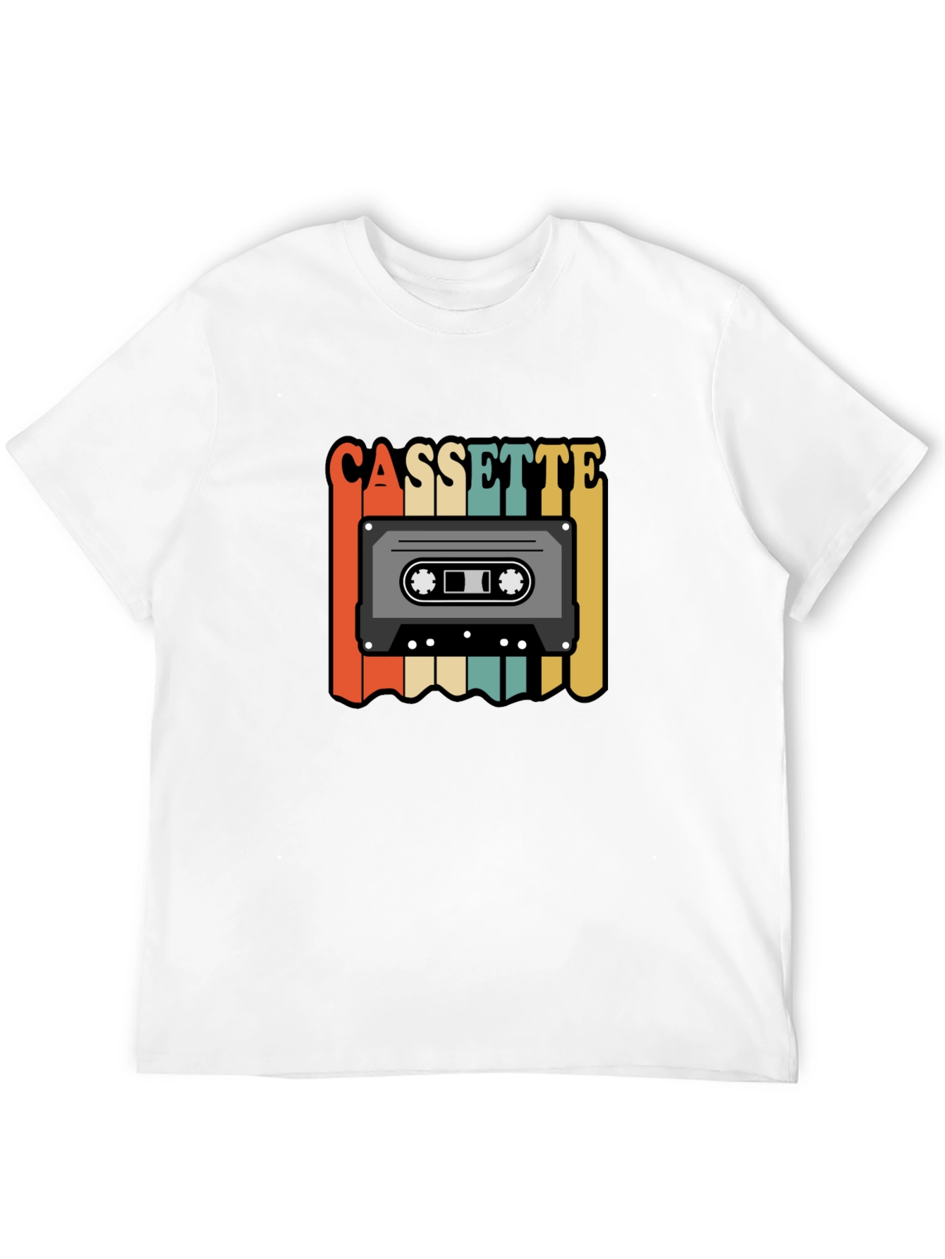Black Retro Cassette Tape Graphic Tee view 12