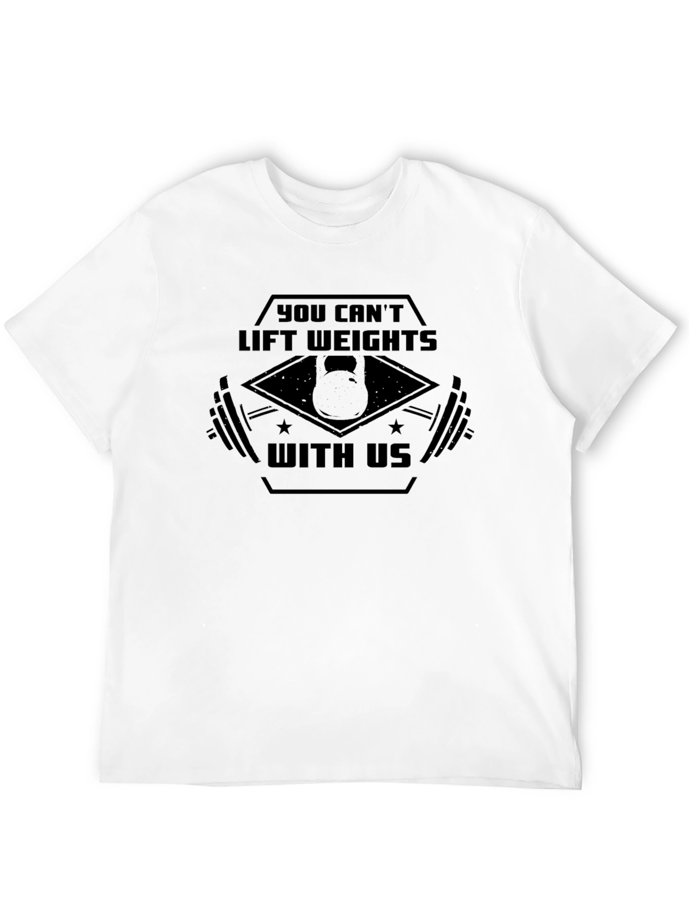Black You Can't Lift Weights With Us Black Graphic Tee view 12