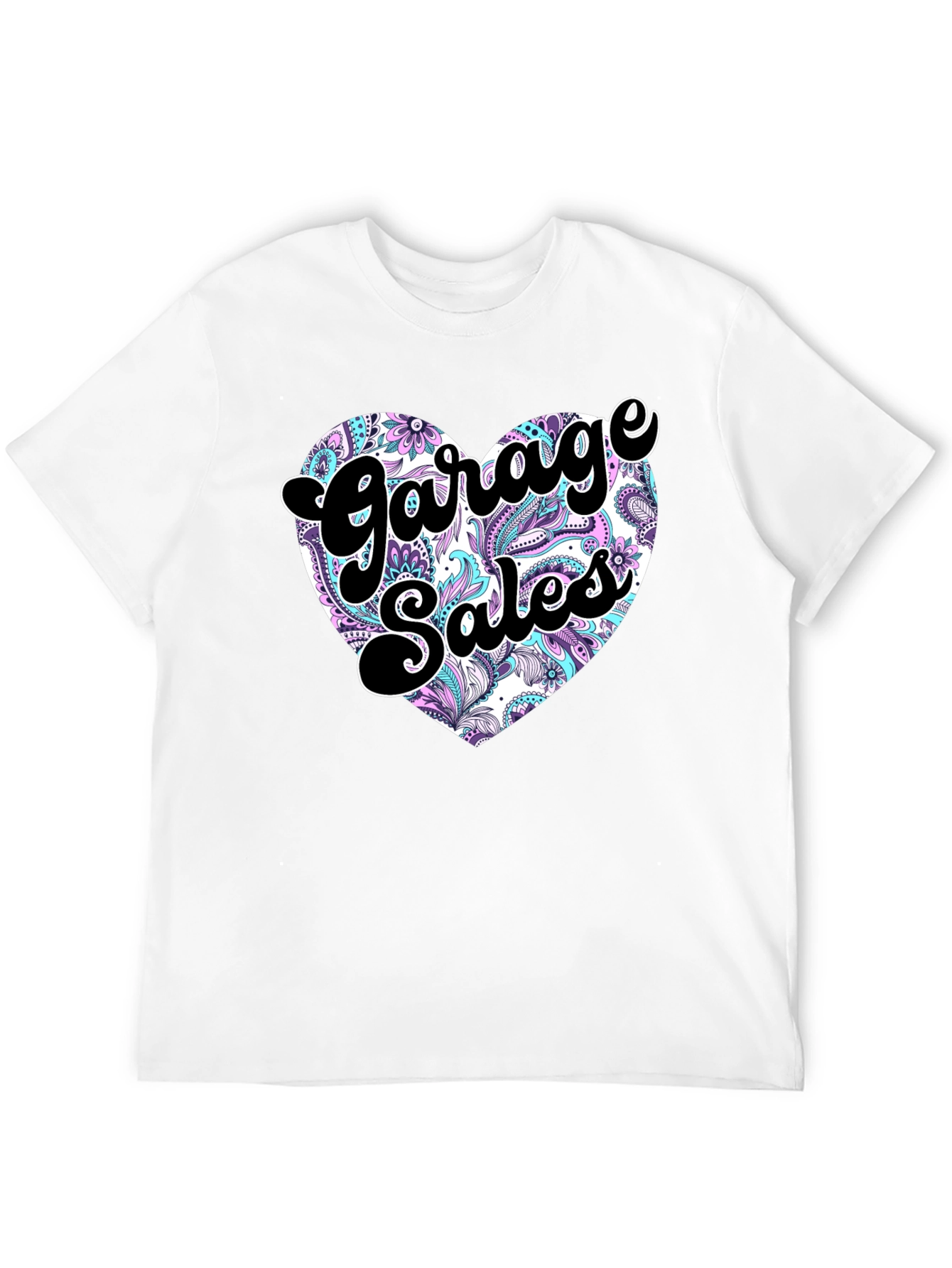 Black Garage Sales Heart Graphic Tee view 12
