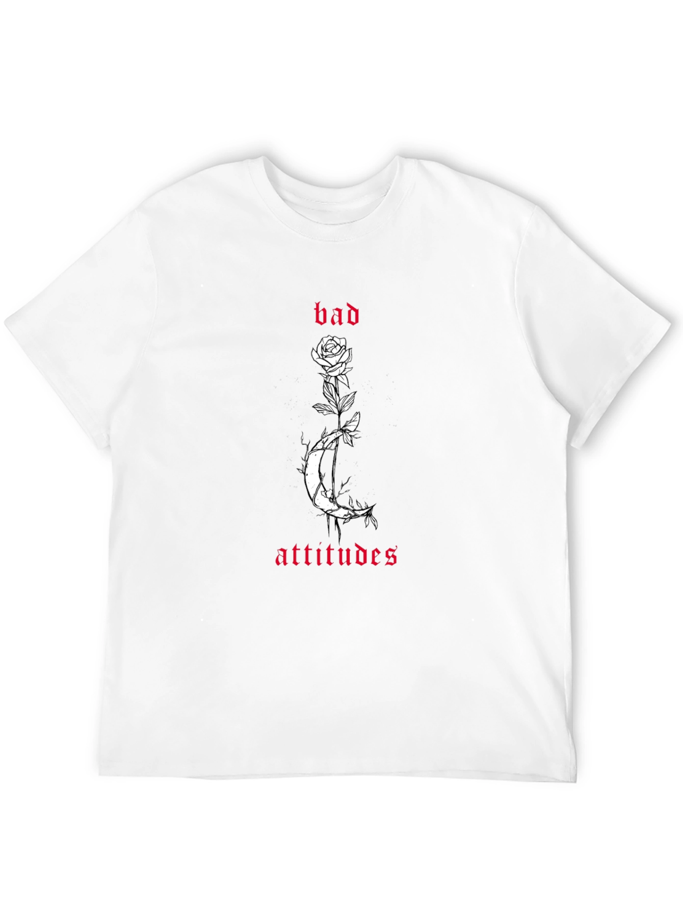 Black Bad Attitudes Rose Moon Graphic Tee view 12
