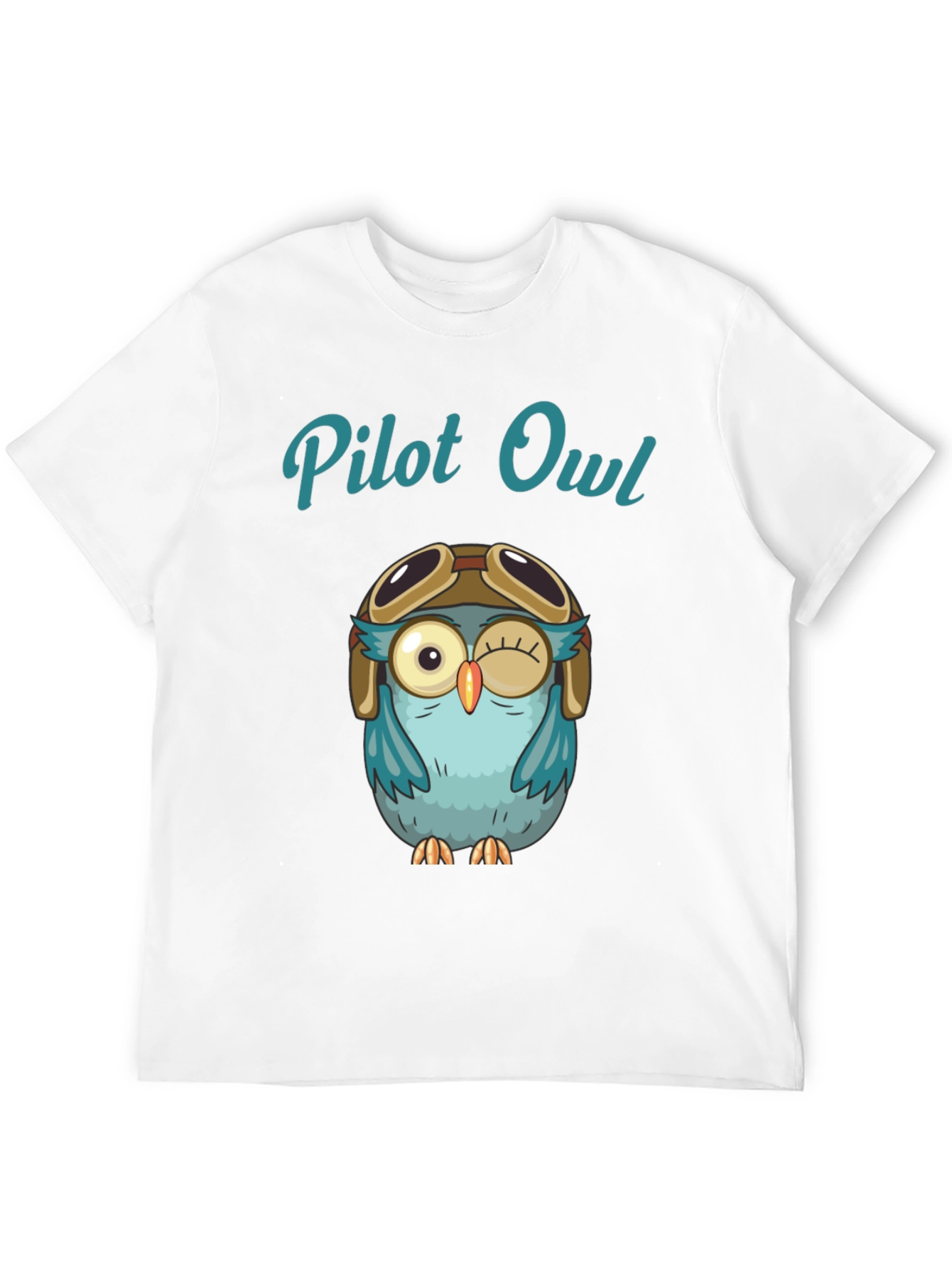 Black Pilot Owl Graphic T-Shirt - Soft Cotton Crew Neck Tee view 12
