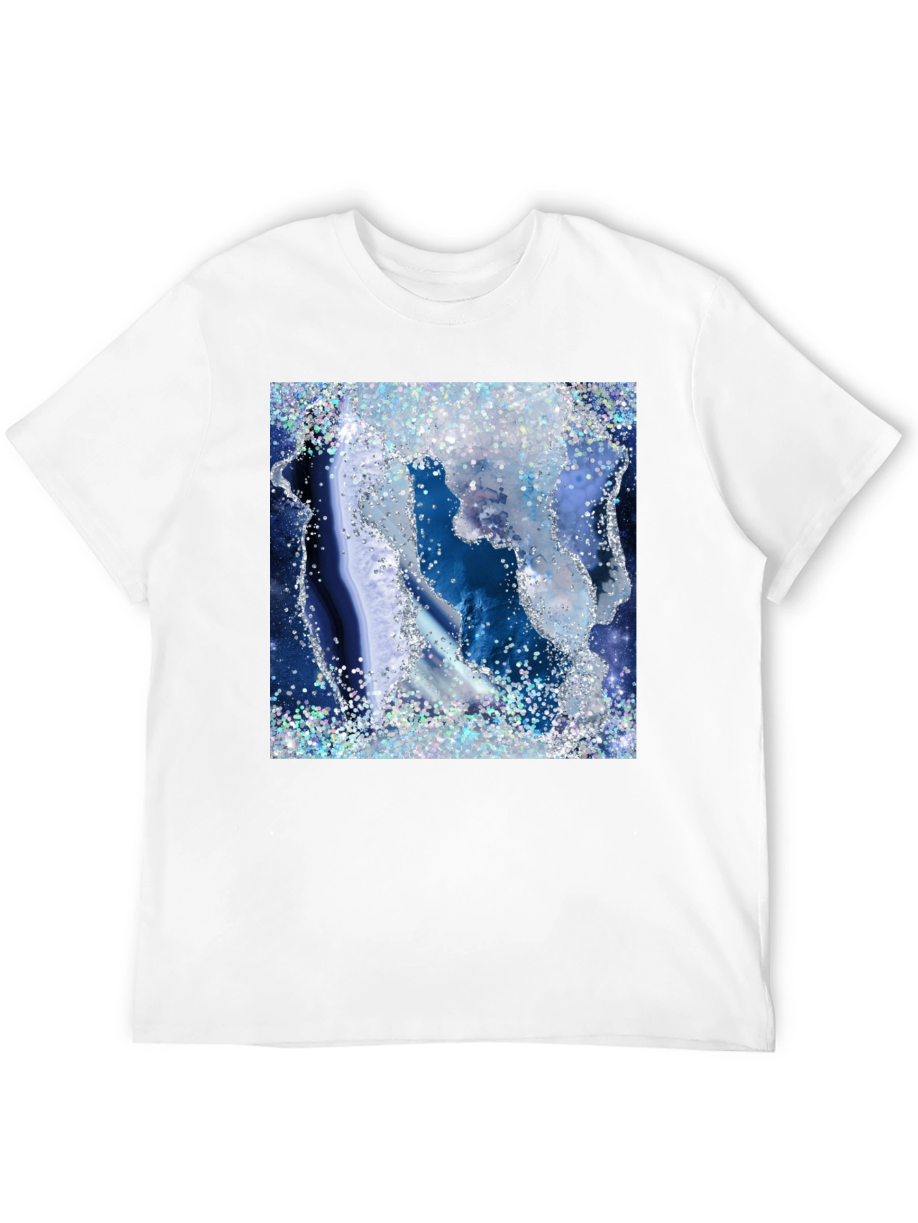 Black Blue Geode Glitter Graphic Tee view 12