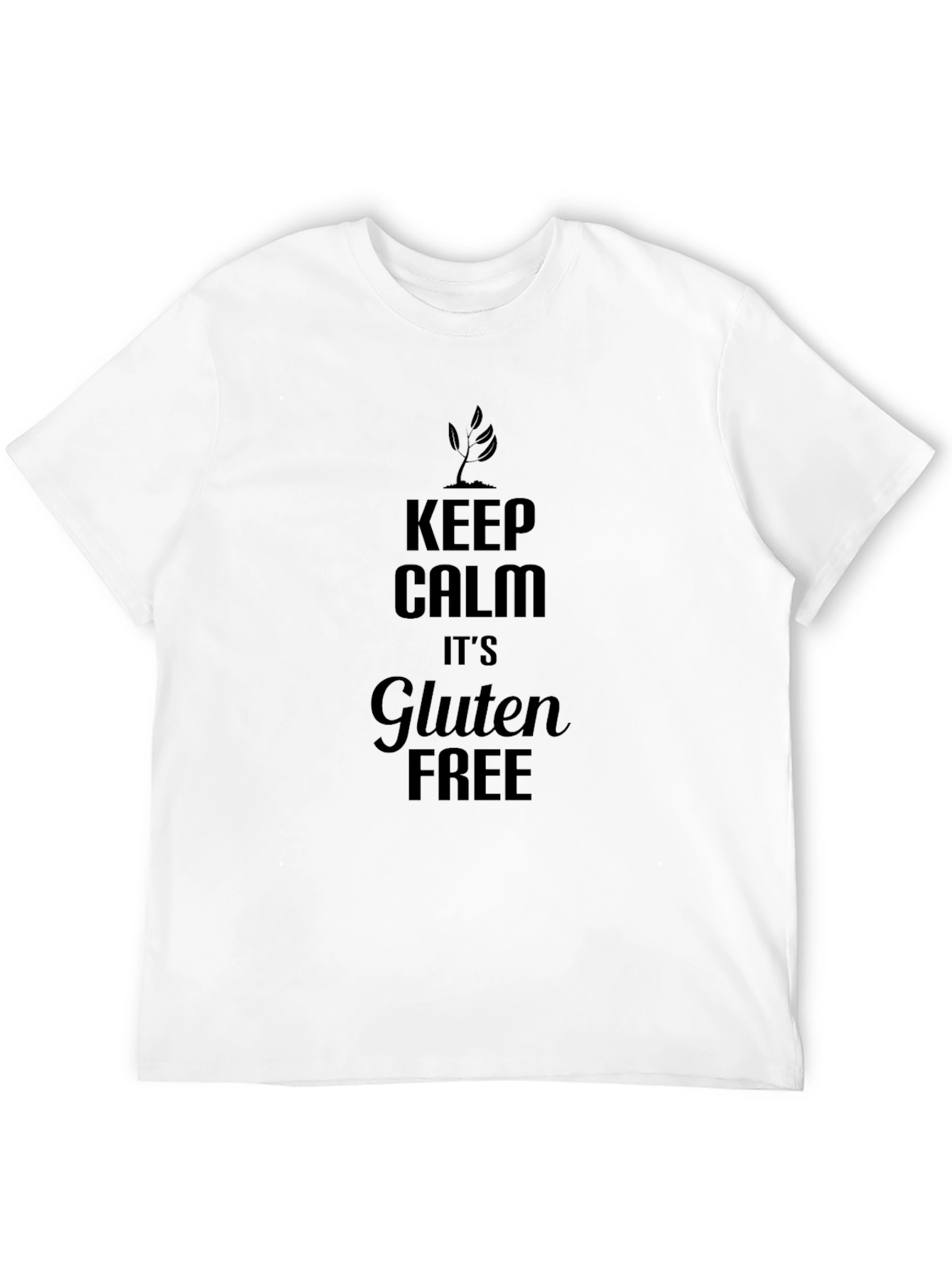 Black Keep Calm It's Gluten Free Black T-Shirt view 12