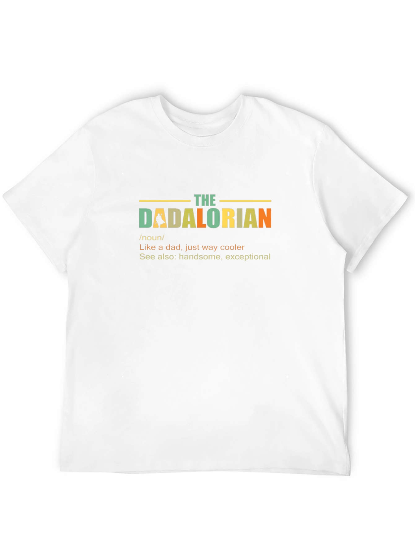 Black The Dadalorian Black T-Shirt - Cool Dad Definition view 12
