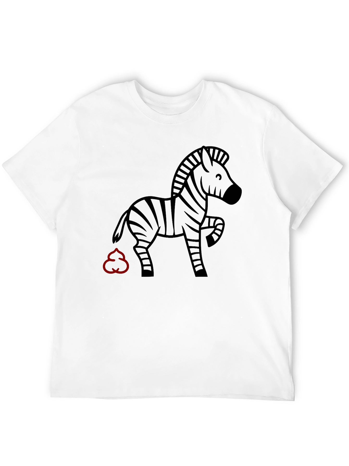 Black Funny Zebra Graphic Black T-Shirt view 12
