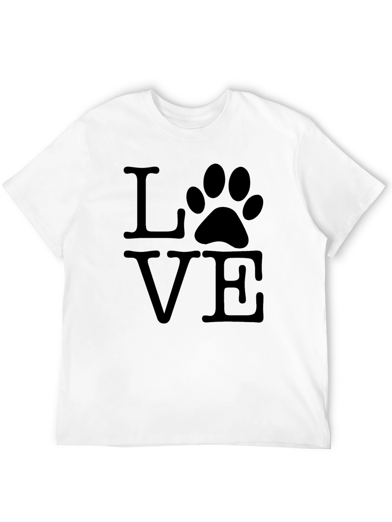 Black Love Paw Print Graphic T-Shirt - Casual Wear view 12