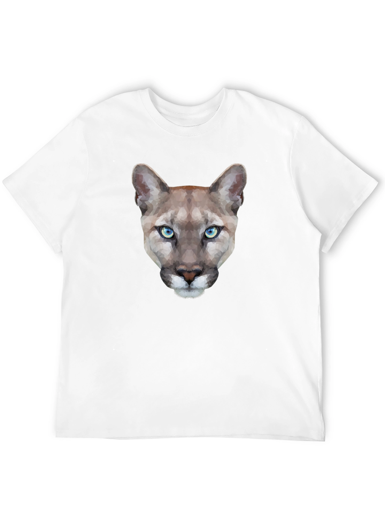 Black Geometric Mountain Lion T-Shirt view 12
