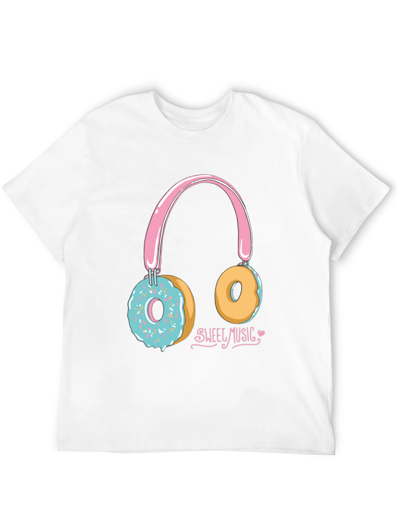 Black Sweet Music Donut Headphone Graphic Tee - Black view 12