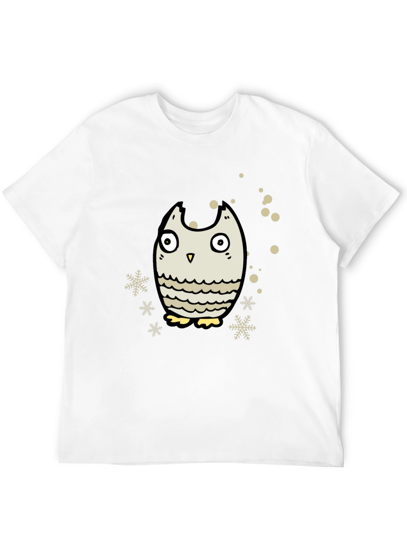 Black Owl Graphic Black T-Shirt - Winter Holiday Design view 12