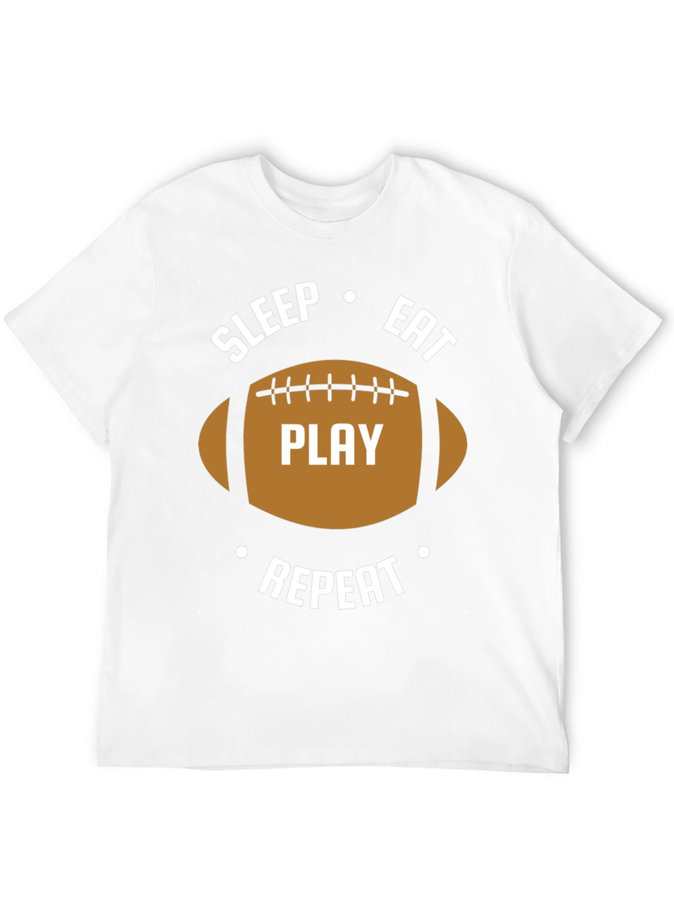 Black Sleep Eat Play Repeat Football Graphic T-Shirt view 12