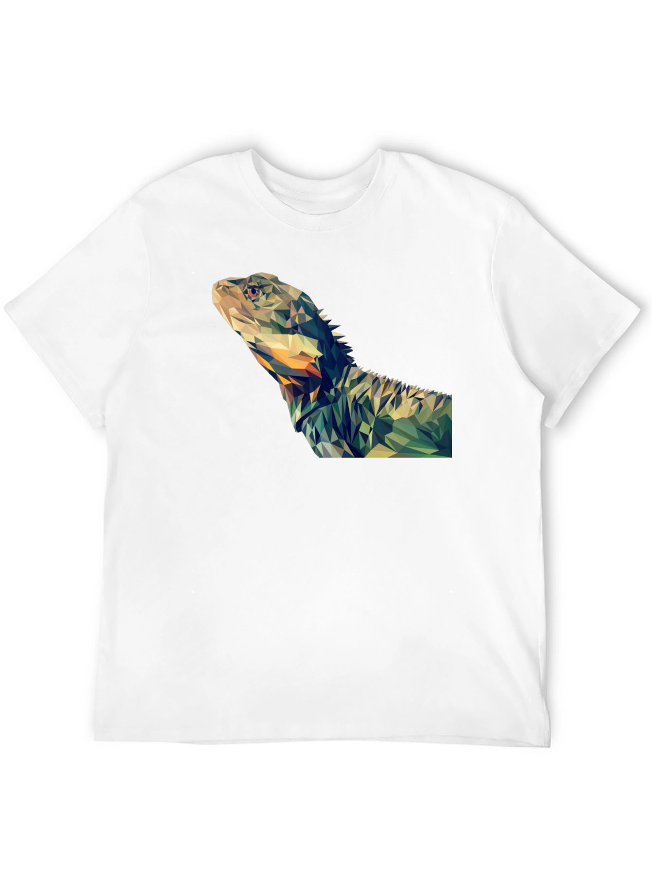 Black Geometric Lizard Graphic T-Shirt - Modern Poly Art Tee view 12