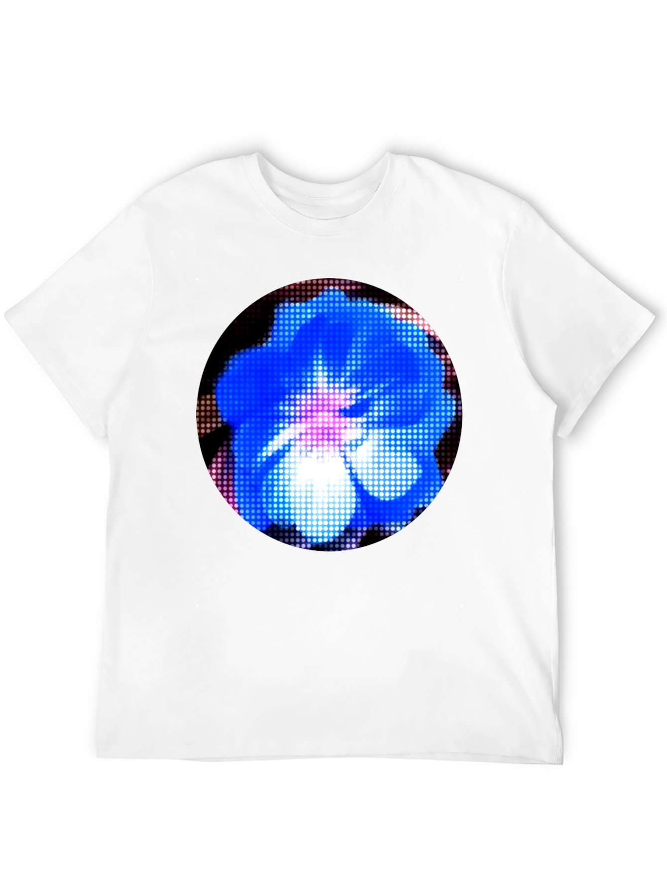 Black Blue Flower Graphic Black T-Shirt view 12