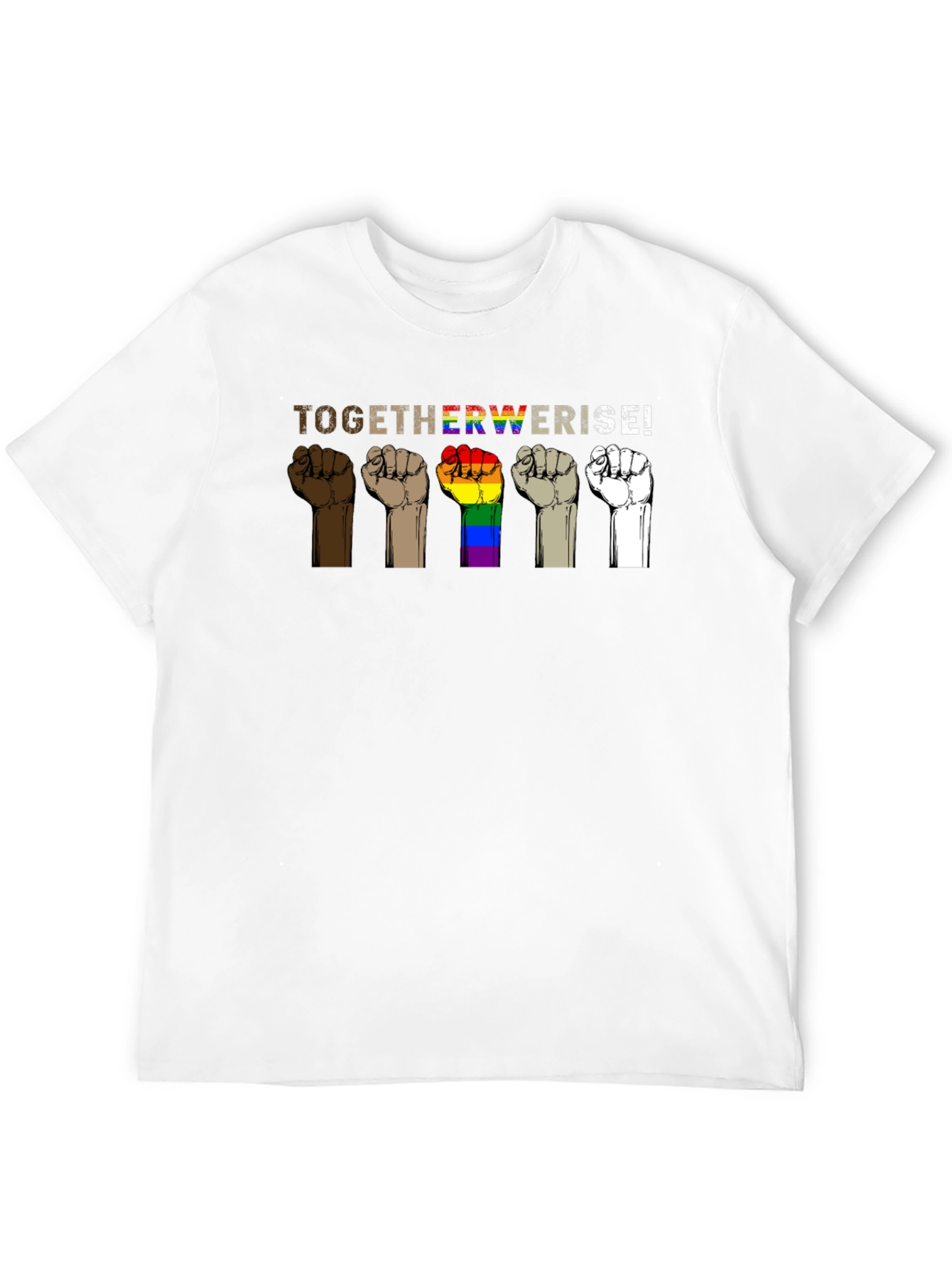 Black Together We Rise Graphic T-Shirt - Black view 12
