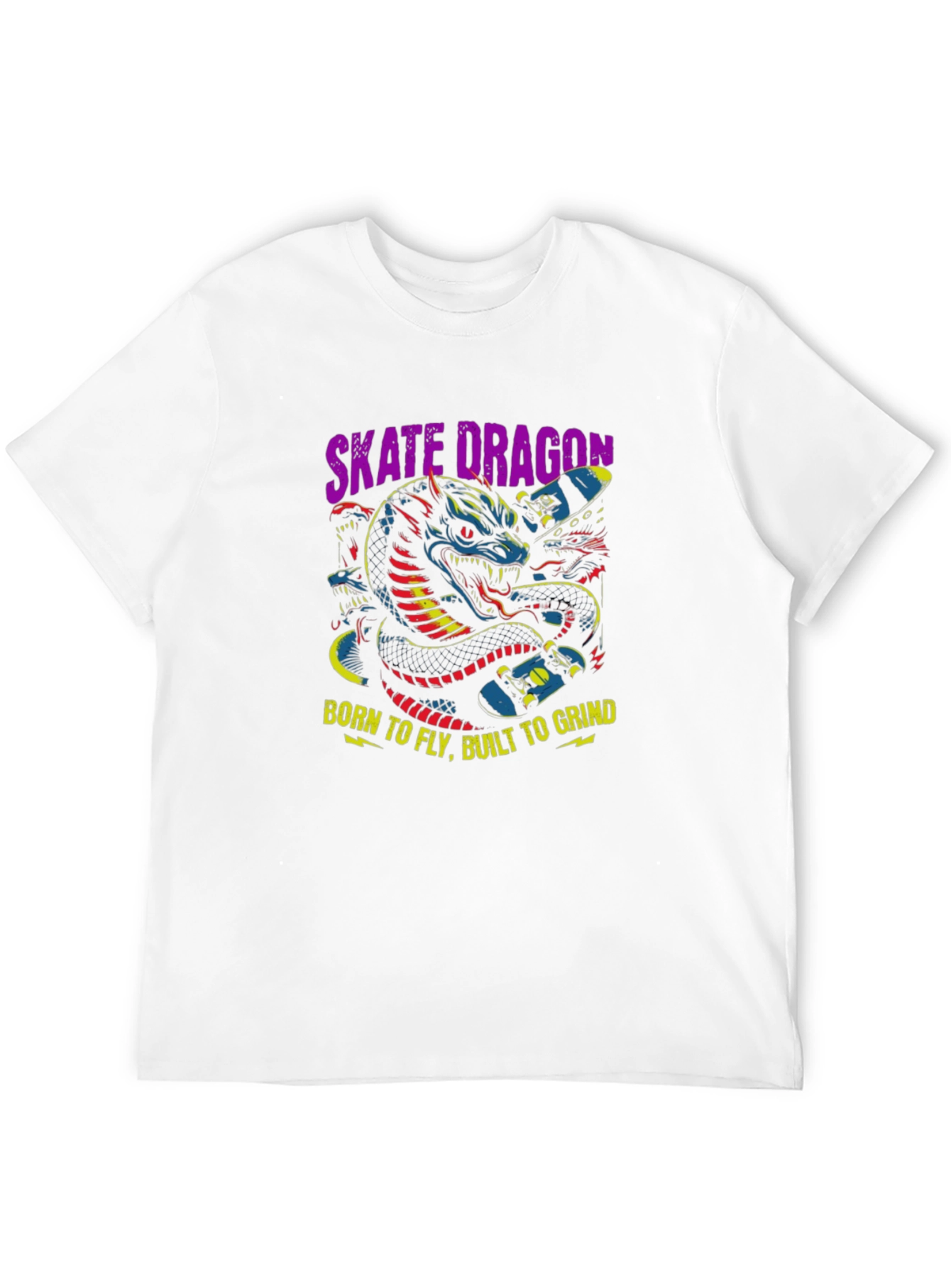 Black Skate Dragon Graphic Tee - Born to Fly, Built to Grind view 12