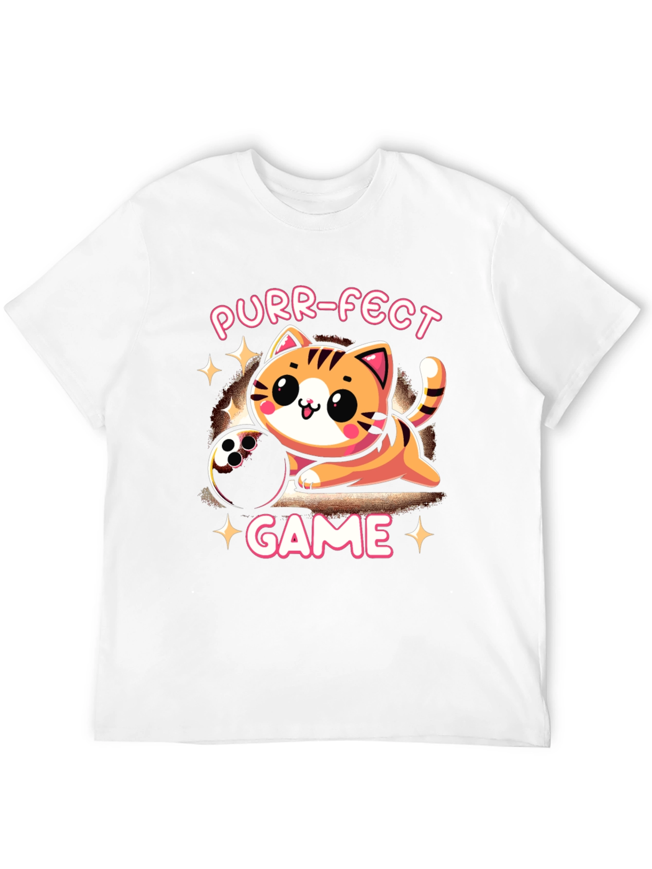 Black Purr-fect Game T-Shirt: Bowling Cat Tee view 12