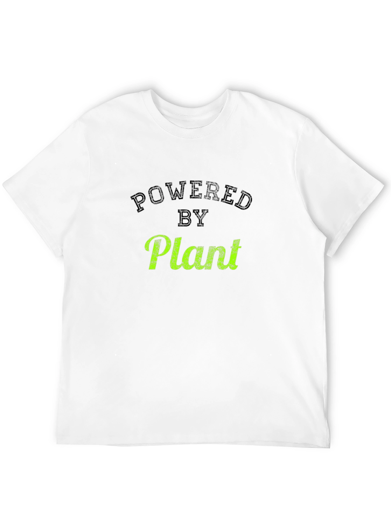 Black Powered By Plant T-Shirt, Black Cotton Tee view 12