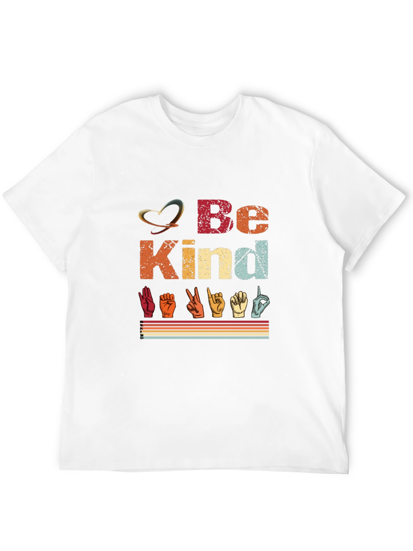 Black Be Kind Sign Language T-Shirt view 12