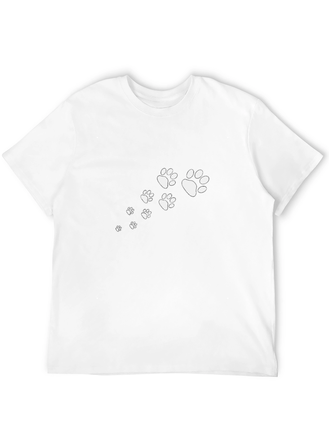 Black Black T-Shirt with White Paw Prints view 12