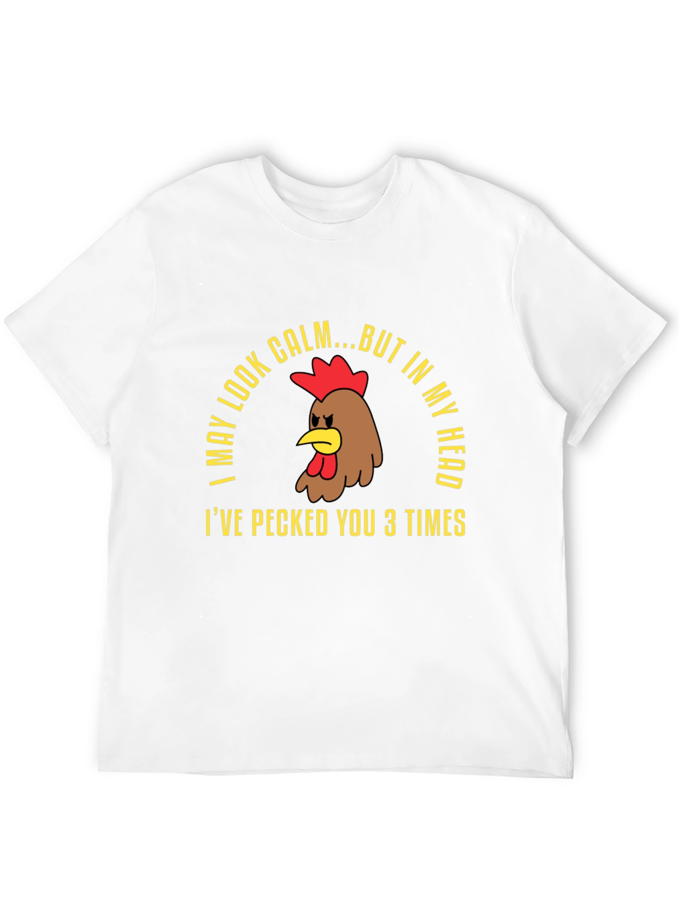 Black Calm Chicken Graphic Tee - Funny Humor T-Shirt view 12