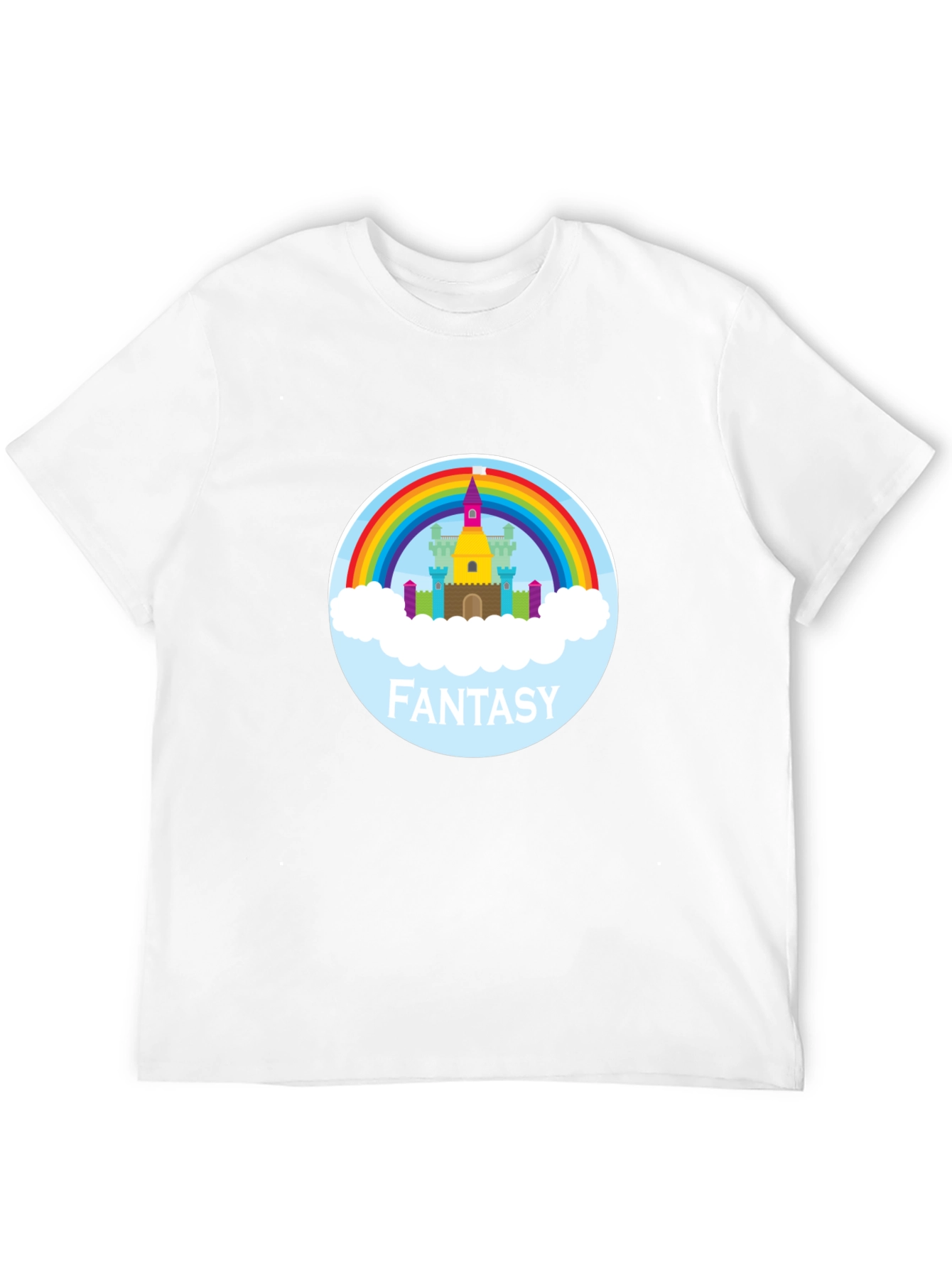 Black Fantasy Castle Rainbow Graphic Tee - Unisex view 12