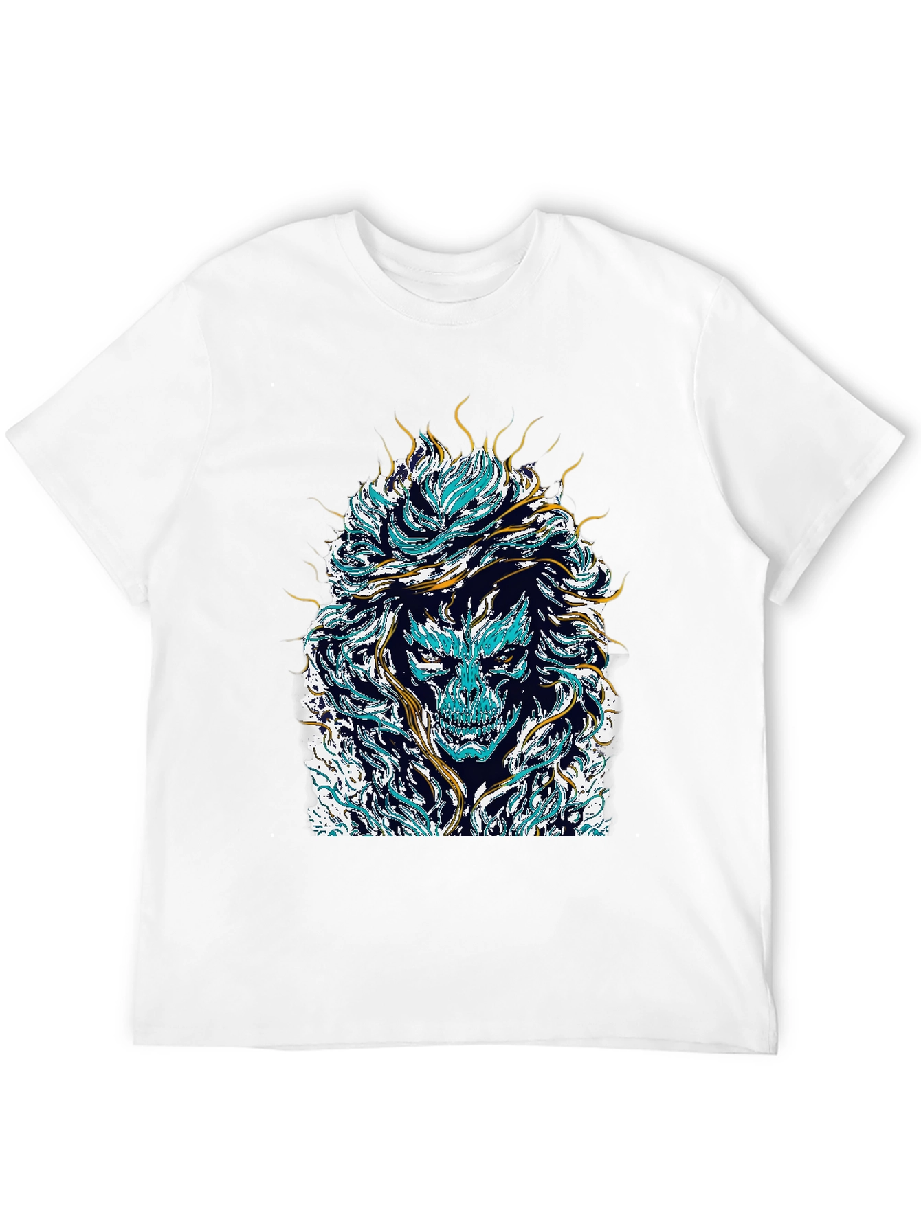 Black Mystical Skull Graphic Tee - Black Cotton Shirt view 12