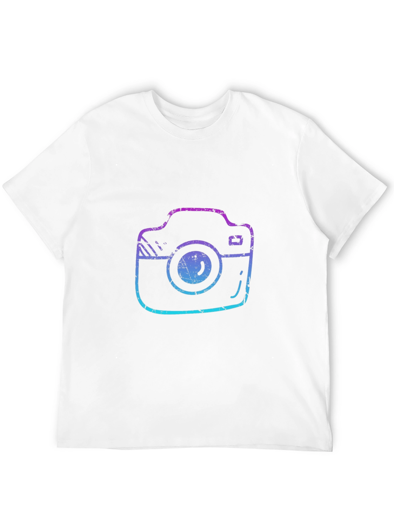Black Retro Camera Graphic Tee - Black Cotton T-Shirt view 12