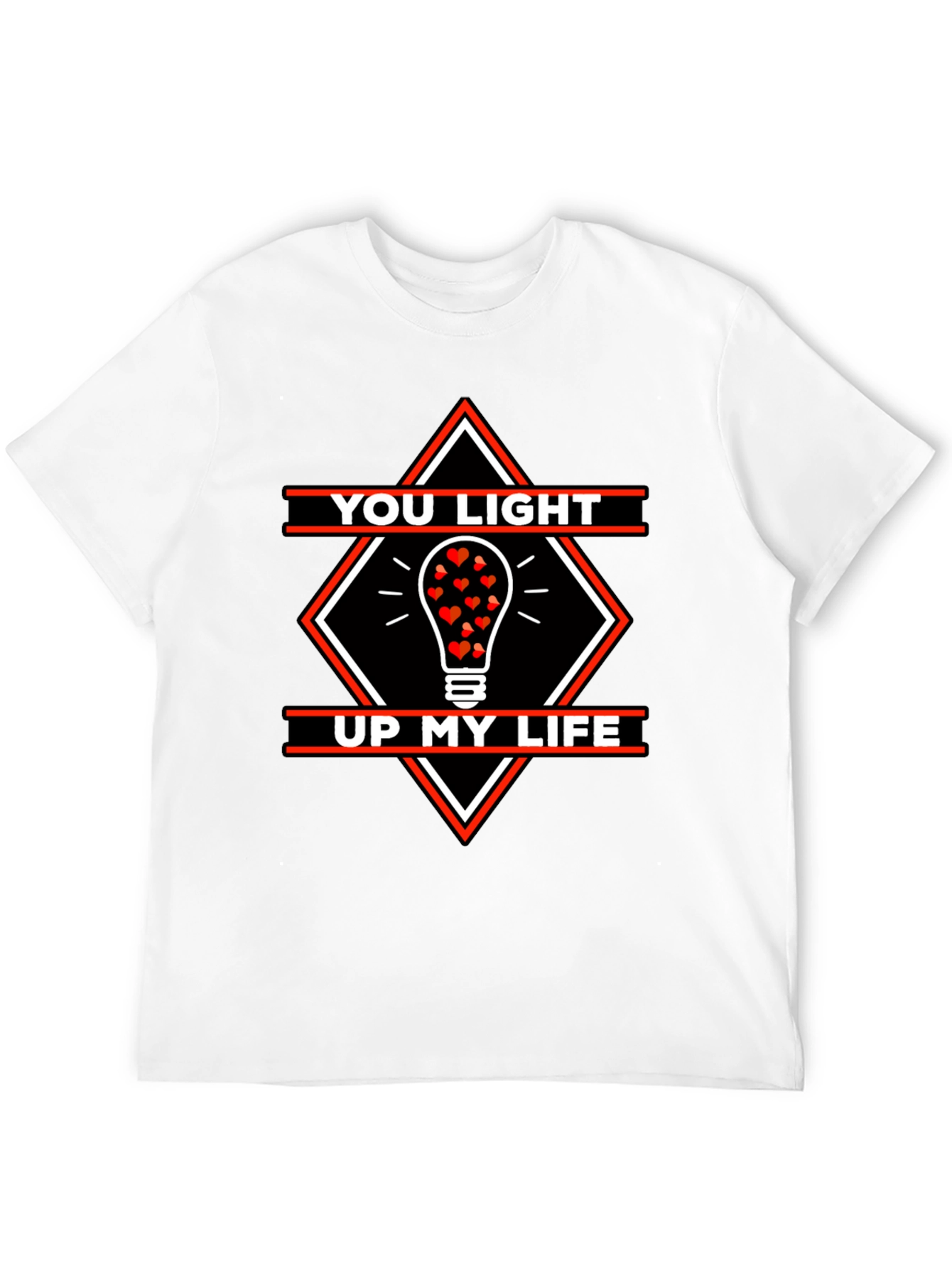Black Romantic Love You Light Up My Life Graphic T-Shirt view 12