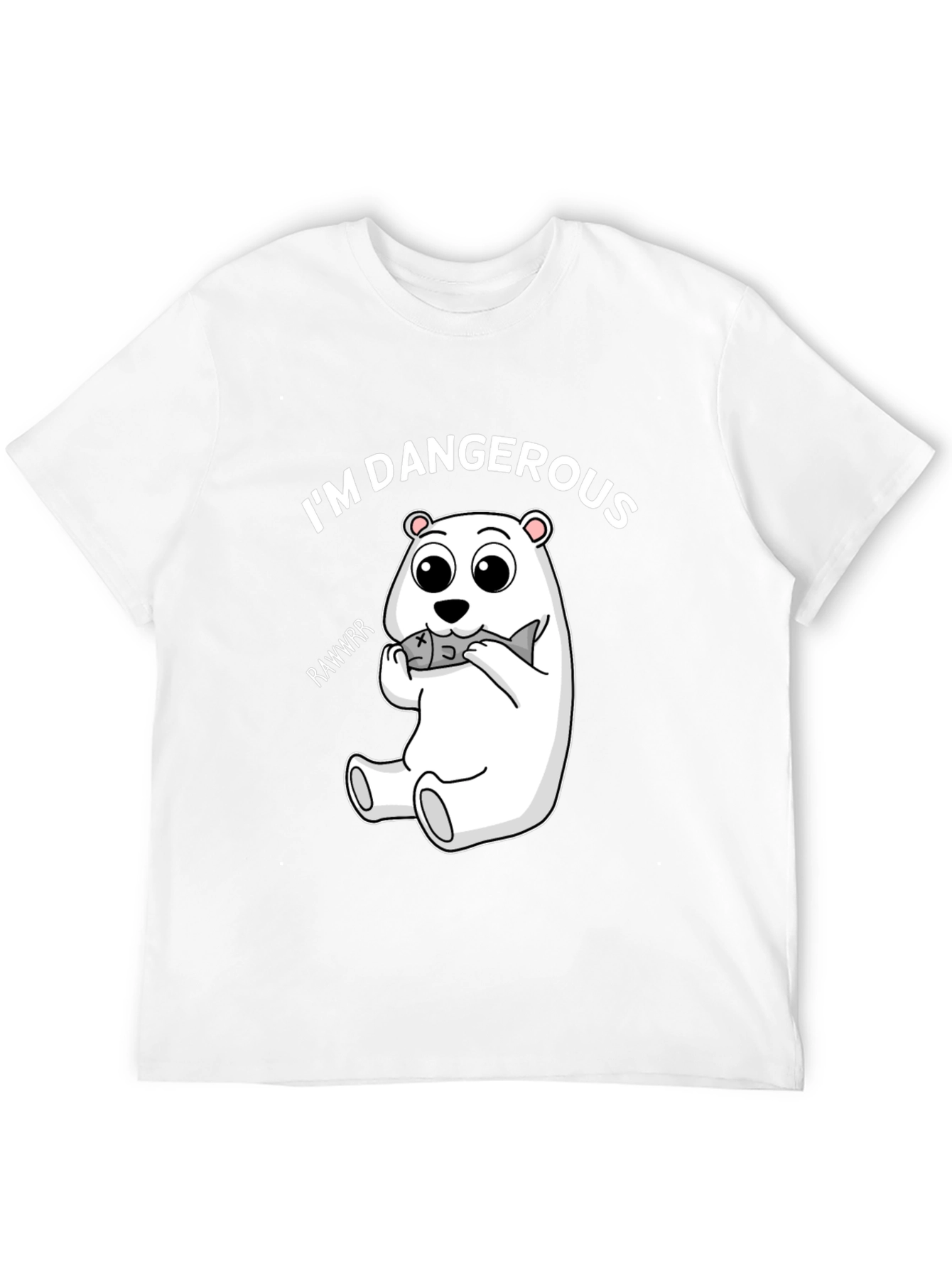 Black I'm Dangerous Polar Bear Black T-Shirt view 12