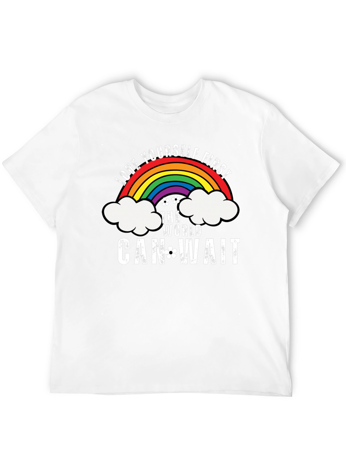 Black Love Yourself First Graphic Tee - Rainbow Design view 12