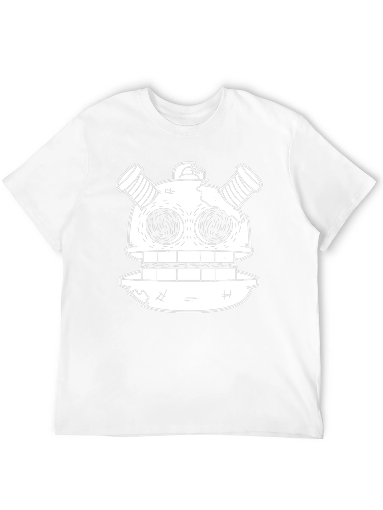 Black Robot Head Graphic Tee - Unique Cartoon Design view 12